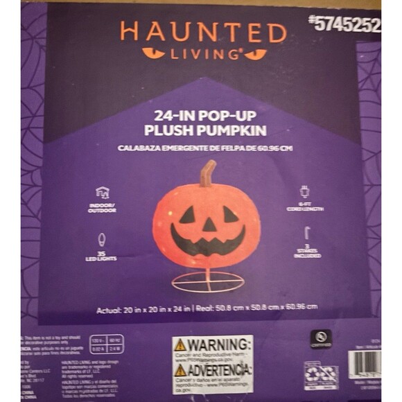 Haunted Living Halloween 24 In Pop-up Pumpkin Free Standing Decor New - Picture 1 of 1